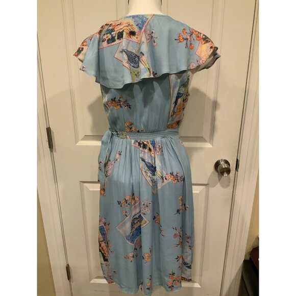 Maeve Anthropologie Blue Floral & Toucan Dress, Size 0 (US) - Picture 6 of 9